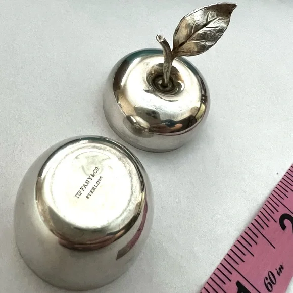 Vintage Tiffany & Co. apple trinket jewelry pill box lidded - Picture 16 of 16